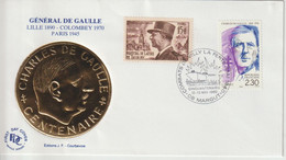 France 1990 Général De Gaulle Margut (08) - Gedenkstempels