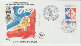 France 1990 Général De Gaulle Vedene (84) - Gedenkstempel