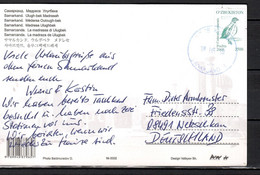 Usbekistan; MiNr.: 1296; Freimarken: Vögel; Auf Postkarte Von Samarkand Nah Deutschland; B-565 - Ouzbékistan