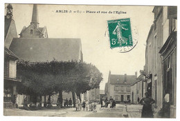 ABLIS (78) - Place Et Rue De L' Eglise - Ed. Cabaret - Ablis