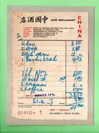 PAYS-BAS . AMSTERDAM . FACTURE CAFÉ RESTAURANT . " CHINA " . 1957 - Réf. N°34199 - - Pays-Bas