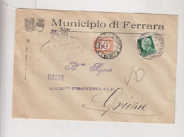 ITALY FERRARA Nice Cover To Gorizia Postage Due - Segnatasse