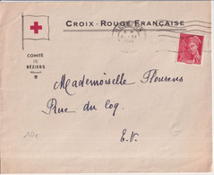 1941 - CROIX-ROUGE - ENVELOPPE Du COMITE De BEZIERS (HERAULT) - Croce Rossa