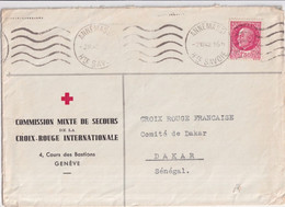 1943 - CROIX-ROUGE FRANCAISE - ENVELOPPE COMMISSION MIXTE SECOURS AFFR. à ANNEMASSE ! => DAKAR (SENEGAL) - RED CROSS - Croix Rouge