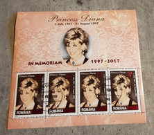 ROMÂNIA PRINCESS DIANA IN MEMORIAM SHEET USED - Otros & Sin Clasificación