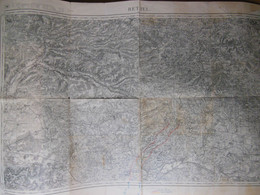 Carte D'Etat-Major De La Région De RETHEL (08 - Ardennes) Visiblement Utilisée En 1914-18 - 1833 Révisée En 1912 - Cartes Géographiques