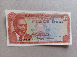 Billete De Kenia De 5 Schiling, Año 1978, Nº Bajisimo 000828, UNC - Kenya