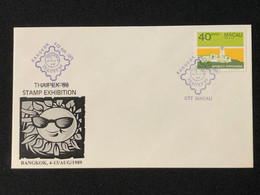 MACAU THAIPEX "89 COMMEMORATIVE CANCELLATION ON COVER - Storia Postale