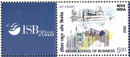 INDIA 2022 MY STAMP INDIAN SCHOOL Of BUSINESS, Imparting Education, 20 YEARS Completion, Limited Issue, 1v + Tab.MNH(**) - Nuevos