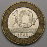 RARE 10 Francs Génie De La Bastille,1989, Tranche Avec Série De 13 Cannelures, Bronze-aluminium Nickel - V° République - 10 Francs