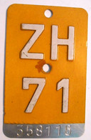 Velonummer Mofanummer Zürich ZH 71 - Plaques D'immatriculation