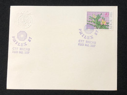 MACAU "PHILEX 87" STAMP EXHIBATION COMMEMORATIVE CANCELLATION ON COVER - Covers & Documents