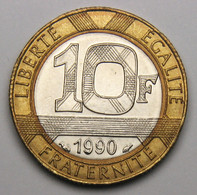 10 Francs Génie De La Bastille,1990, Bronze-aluminium Nickel - V° République - 10 Francs