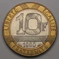 10 Francs Génie De La Bastille,1990, Bronze-aluminium Nickel - V° République - 10 Francs