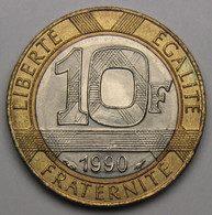 10 Francs Génie De La Bastille,1990, Bronze-aluminium Nickel - V° République - 10 Francs