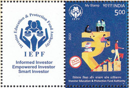 INDIA 2022 MY STAMP  IEPFA  Investor Education & Protection Fund Authority , 1v + Tab.MNH(**) Limited Issue - Nuevos