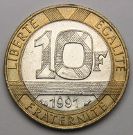 10 Francs Génie, 1991, Frappe Monnaie, Nickel - V° République - 10 Francs