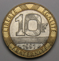 10 Francs Génie, 1991, Frappe Monnaie, Nickel - V° République - 10 Francs