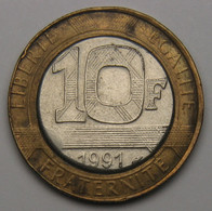 Faux De 10 Francs Génie De La Bastille,1991, Bronze-aluminium Nickel - V° République - 10 Francs