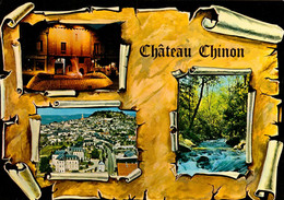 Dep 58 , Cpm  CHATEAU CHINON , Place Notre Dame Et La Vieille Porte , Vue Générale Aérinne , .. (11580) - Chateau Chinon