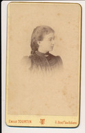 Photographie XIXe CDV Portrait D'une Jeune Fille Photographe Tourtin Paris - Oud (voor 1900)