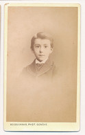 Photographie XIXe CDV Portrait D'un Jeune Garçon Photographe Boissonnas Genève - Oud (voor 1900)