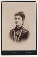 Photographie XIXe Format 11x16 Portrait D'une Jeune Femme Photographe Delfino Belley Ain - Old (before 1900)