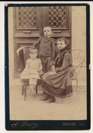 Photographie XIXe Format 11x16 Portrait De Famille Une Fratrie Photographe Delfino Belley Ain - Oud (voor 1900)