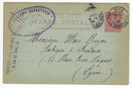 NICE Alpes Maritimes Carte Postale Entier 10c Semeuse Lignée Mill 539 Ob Daguin Jumelée 1906 Yv 129-CP1 - Standard- Und TSC-AK (vor 1995)