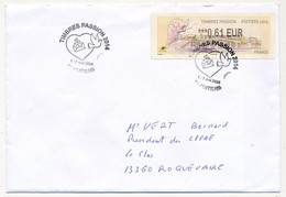 FRANCE - Env. Affr. Vignette D'affr. Lisa "Timbres Passion - Poitiers 2014" Obl Temp. 7/5/2014 - 2010-... Illustrated Franking Labels