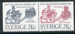 SWEDEN 1985 King Knut's Gift  MNH / **.  Michel 1334-35 - Neufs