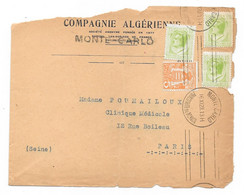 Il Ne Reste Que Le Devant De L'enveloppe COMPAGNIE ALGERIENNE MONTE-CARLO 1929 - Covers & Documents