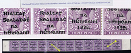 Ireland 1922 Thom Rialtas 5-line Blue-black Ovpt 3d, Complete Row Of 12 With "R Over Se" And "Ei Over 1" Var Mint - Nuevos