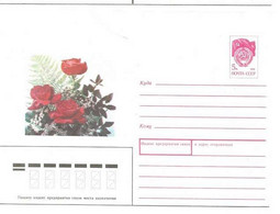 Sovjet Union UDSSR  Stationary Cover 1988- Motiv Roses  - Unused - Cartas