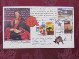 Australia 2020 FDC Stationery Cover To Nicaragua - Electoral System - Constitution - Tasmanian Devil - Kangaroo - Boat - Briefe U. Dokumente