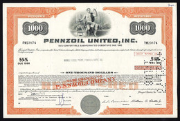 1972 Pennzoil United, Inc. - Motor Oil - $1000 Debentrure - Oil