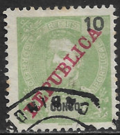 Portuguese Congo – 1911 King Carlos Overprinted REPUBLICA 10 Réis Used Stamp - Portugees Congo