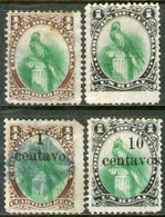 GUATEMALA Serie Completa X 4 Sellos AVE QUETZAL Y REVALORIZADOS Años 1879-81 – Valorizada En Catálogo € 75,00 - Guatemala