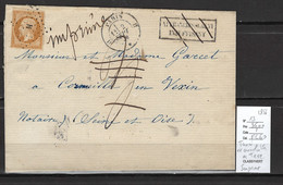 France -Lettre Paris Bureau H - Affranchissement Insuffisant - Taxée Et Annulation De La Taxe - 1856 - 1849-1876: Classic Period