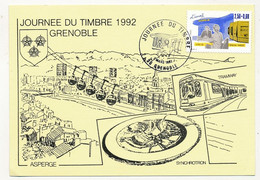 FRANCE - Carte Locale - Journée Du Timbre 1992 "l'Accueil" - Grenoble 7 Mars 1982 - Lettres & Documents