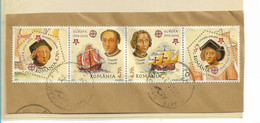 RUMÄNIEN 004 / Fragment Mit 4-er Streifen Columbus (Kolumbus)  2006 O - Usado