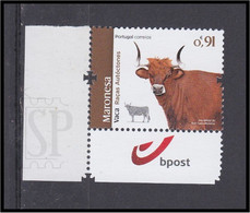 Portugal 2020 Raças Autóctones Vaca Maronesa Portuguese Autochtonous Breeds Corner Sheet Bpost Cow Vache - Unused Stamps