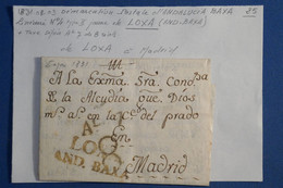 AW16 ESPANA  BELLE  LETTRE  1831 ANDALUCIA BAJA LOXA A  MADRID +++AFFRANCH. PLAISANT - ...-1850 Prefilatelia