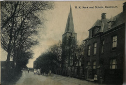 Castricum (NH) R. K. Kerk Met School (geanimeerd) 1925 - Other & Unclassified