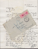 New Zealand CHRISTCHURCH 1926 Cover Brotype IIIa DRAGØR (NOT In Catalogue) Denmark TAXE Postage Due W. Original Letter - Brieven En Documenten