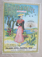 ANCIENNE PLAQUE PUBLICITAIRE SUR FEUILLE PLASTIQUE HUILE D'OLIVE NICE BARRAL - Autres & Non Classés