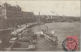 London.   -   Thames  Embankment.   -   1912   Naar   Bruxelles - River Thames