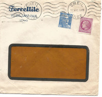 France Enveloppe Villers Saint Paul Ferrettite Cachet à Date Creil(Oise) 1947 - Oblitérations Mécaniques (Autres)