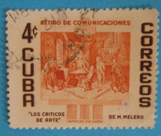 1957 CUBA Arte Dipinti "The Art Critic", By Miguel Melero - 4 C Usato - Used Stamps