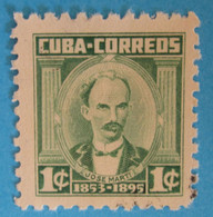 1954 CUBA  Uomini José Marti (1853-1895) - 1c Usato - Gebraucht